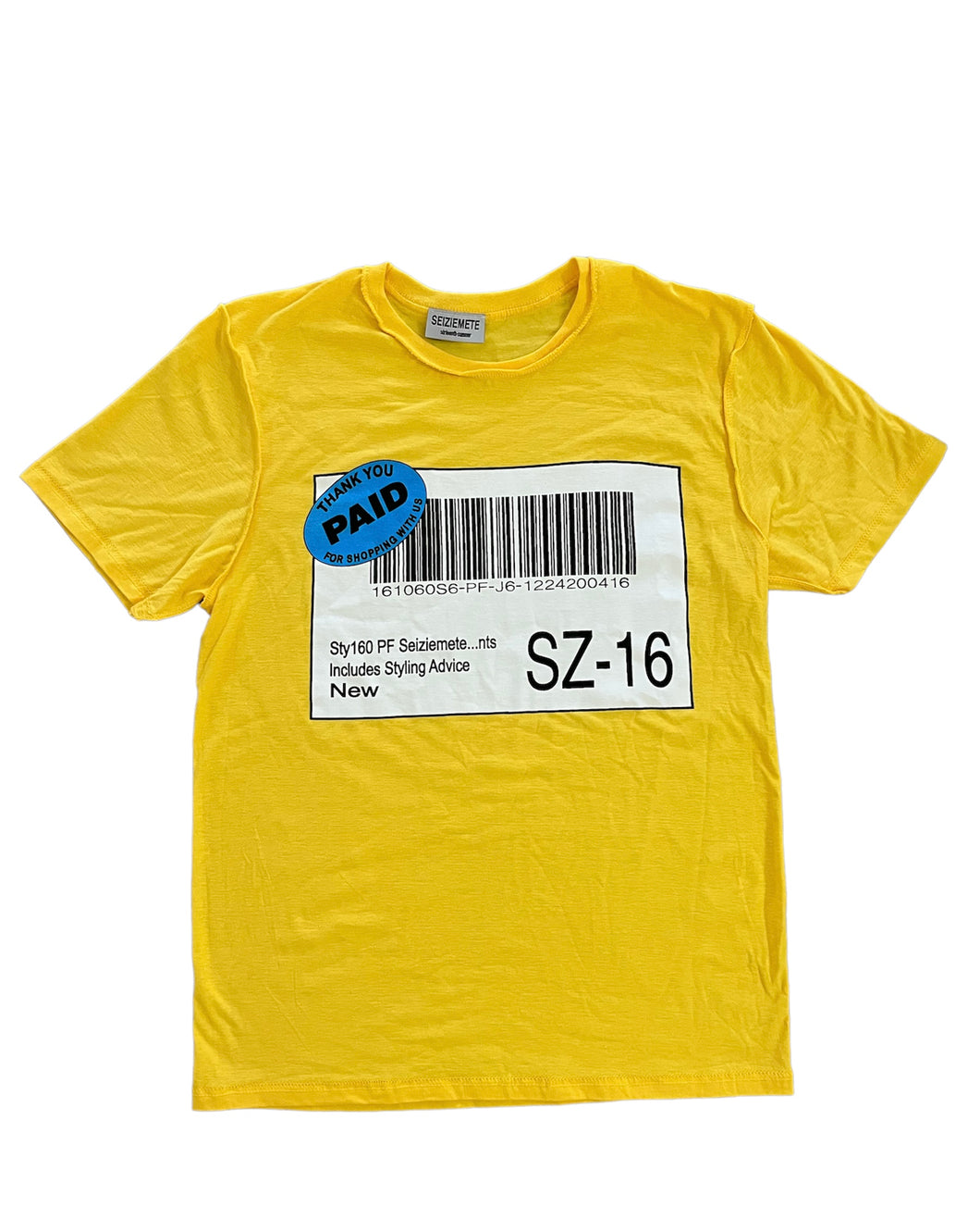 “CONSUMERISM” t-shirt in yellow